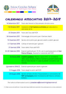 Calendario associativo 20172018